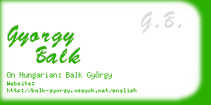gyorgy balk business card