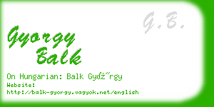 gyorgy balk business card